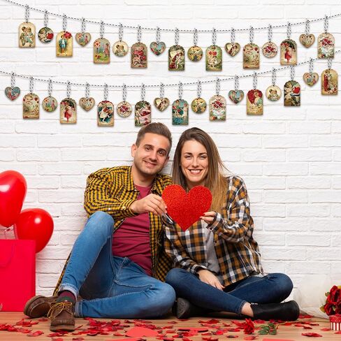 Valentine's Day Gift Tag - 200pcs Valentine's Day Vintage Victorian Self Adhesive Gift Labels Name Tags Stickers Wrapping Paper Personalizing Your Holiday Present DIY Crafts String Attached in Saudi Arabia