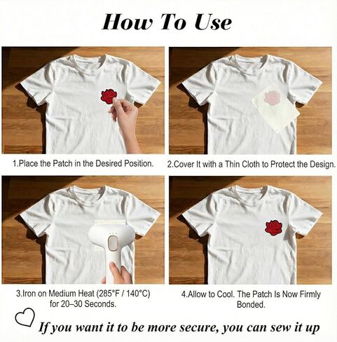 25 قطعة من رقعات الحديد الوردية على الملابس من ZJO، زينة مطرزة بالزهرة الحمراء، خياطة زخرفية على رقعات الجينز والسترات والقبعات وحقائب الظهر والمشروعات اليدوية (أحجام متنوعة 1-3 بوصة) in Kuwait