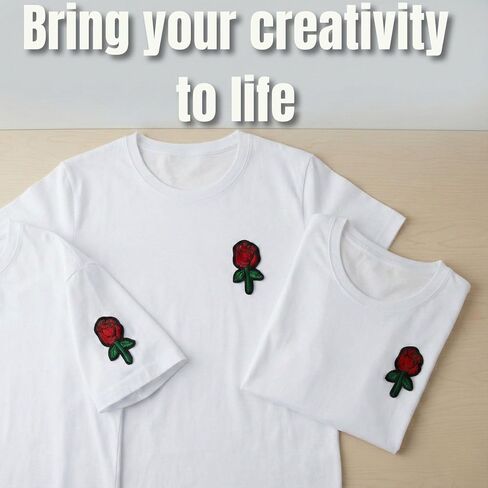 25 قطعة من رقعات الحديد الوردية على الملابس من ZJO، زينة مطرزة بالزهرة الحمراء، خياطة زخرفية على رقعات الجينز والسترات والقبعات وحقائب الظهر والمشروعات اليدوية (أحجام متنوعة 1-3 بوصة) in Kuwait