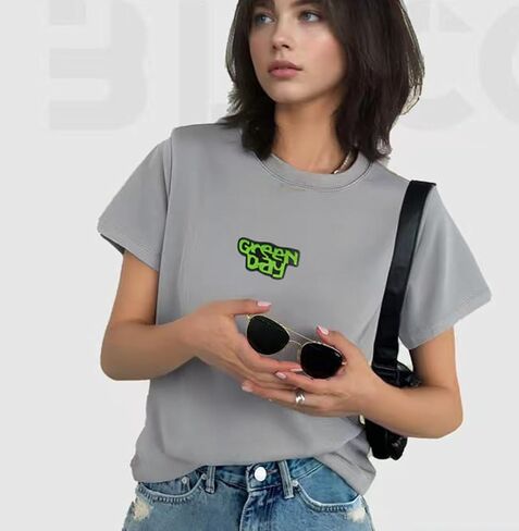 XIAOYATOU Green Day Embroidered Patch, Iron-On Applique for Casual Wear, Denim Clothing, Children's Clothing and Hats in Saudi Arabia