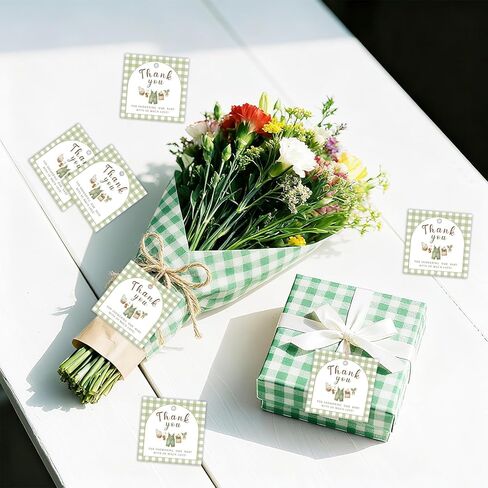 50 قطعة من سوق المزارعين، علامات شكر لك، ملصقات هدايا لحفلات استحمام الأطفال المزروعة محليًا، ملصقات هدايا مربعة الشكل من القماش القطني الأخضر للخضروات للأولاد والبنات، سوق المزارعين، لوازم كشف الجنس عن لوازم استحمام الأطفال in Kuwait