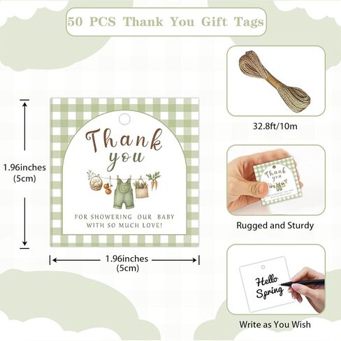 50 قطعة من سوق المزارعين، علامات شكر لك، ملصقات هدايا لحفلات استحمام الأطفال المزروعة محليًا، ملصقات هدايا مربعة الشكل من القماش القطني الأخضر للخضروات للأولاد والبنات، سوق المزارعين، لوازم كشف الجنس عن لوازم استحمام الأطفال in Kuwait