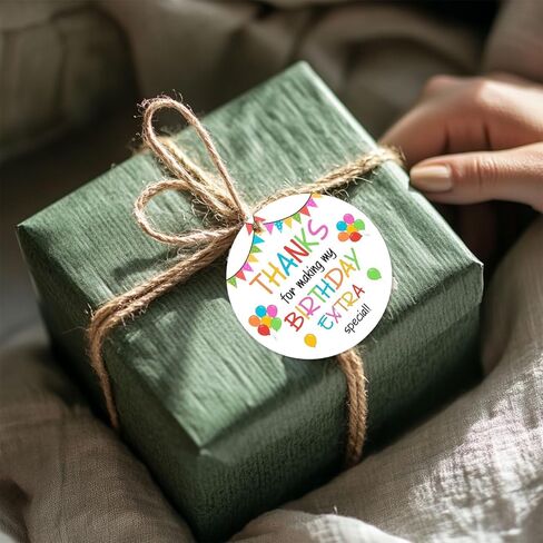 It's My Birthday Thank You Gift Tags, 50Pcs Colorful Flag Balloons Thank You Party Favor Tags with String Thanks for Making My Birthday Extra Special Labels, Bday Party Gift Labels Favors in Saudi Arabia