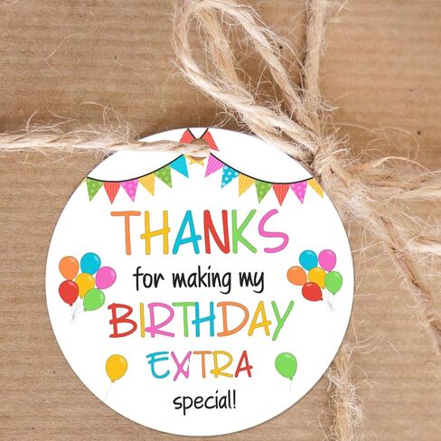 It's My Birthday Thank You Gift Tags, 50Pcs Colorful Flag Balloons Thank You Party Favor Tags with String Thanks for Making My Birthday Extra Special Labels, Bday Party Gift Labels Favors in Saudi Arabia
