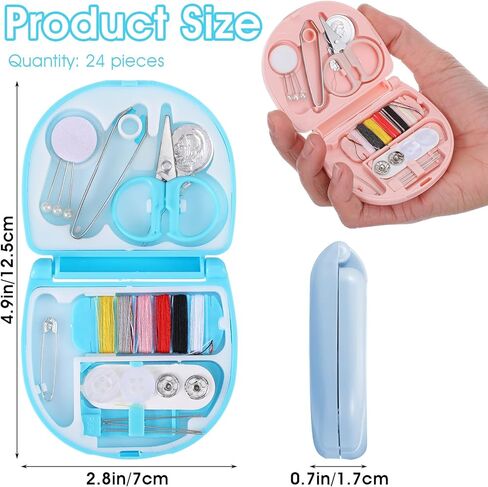 hidyuuoo 24 Pieces Mini Travel Sewing Kit Basic Portable Emergency Sewing Repair Kit in Bulk with Threads Scissors Needles for Beginner Traveler Hotel Charity Homeless in Saudi Arabia