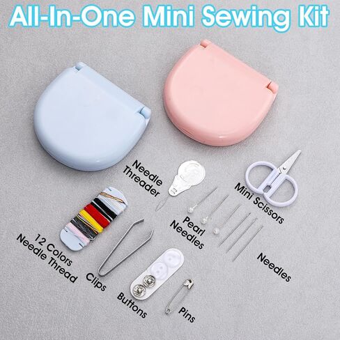 hidyuuoo 24 Pieces Mini Travel Sewing Kit Basic Portable Emergency Sewing Repair Kit in Bulk with Threads Scissors Needles for Beginner Traveler Hotel Charity Homeless in Saudi Arabia