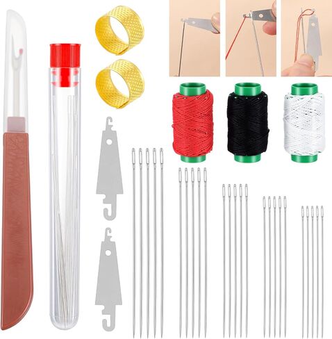 Xinjoduz 34 PCS Sewing Tool Set, Portable Hand Sewing Kit with Steel Needles, Needle Threader, Embroidery Thread Kit for DIY Crafting and Repairs in Saudi Arabia