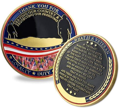 BHealthLife 5 Pcs Military Veteran Appreciation Challenge Coins Bulk Pack of 5 Thank You for Your Service Gift for Veterans in Saudi Arabia