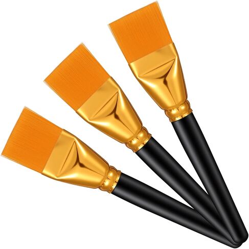 Ouligay 3 PCS Large Paint Brushes for Acrylic Painting 1.57 Inch Flat Paint Brush Set Paintbrushes with Wooden Handle for Watercolor Oil Body Facial Mask in Saudi Arabia