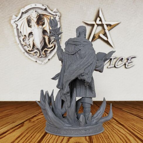 AUSPDICE غير مصبوغ TTRPG Minis للعب الأدوار الخيالية ولعبة RPG على الطاولة - شخصية مصغرة بمقياس 28 مم لأساتذة الزنزانات، ملحقات ألعاب RPG المصغرة البشرية - معالج Loremaster (AS260) in Kuwait