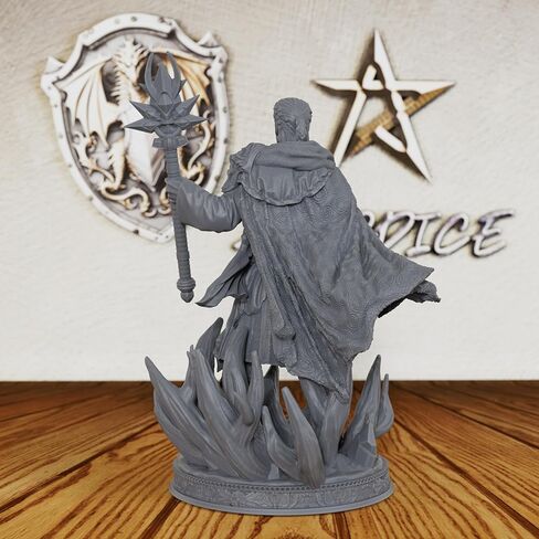 AUSPDICE غير مصبوغ TTRPG Minis للعب الأدوار الخيالية ولعبة RPG على الطاولة - شخصية مصغرة بمقياس 28 مم لأساتذة الزنزانات، ملحقات ألعاب RPG المصغرة البشرية - معالج Loremaster (AS260) in Kuwait