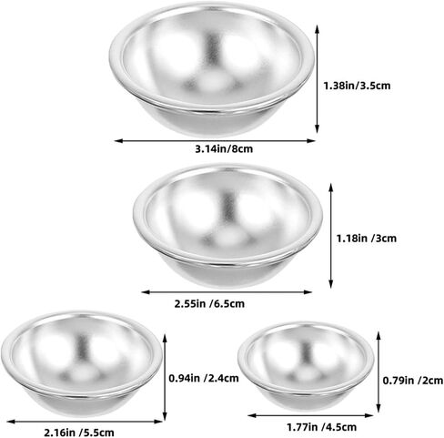 Tofficu 4 Pairs Diameter Metal Bath Bomb Molds, 1.77+2.16+2.55+3.14 Inch Bath Bomb Press Mold Making Kit for Crafts Making in Saudi Arabia