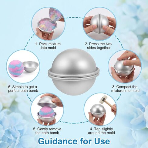 Tofficu 4 Pairs Diameter Metal Bath Bomb Molds, 1.77+2.16+2.55+3.14 Inch Bath Bomb Press Mold Making Kit for Crafts Making in Saudi Arabia