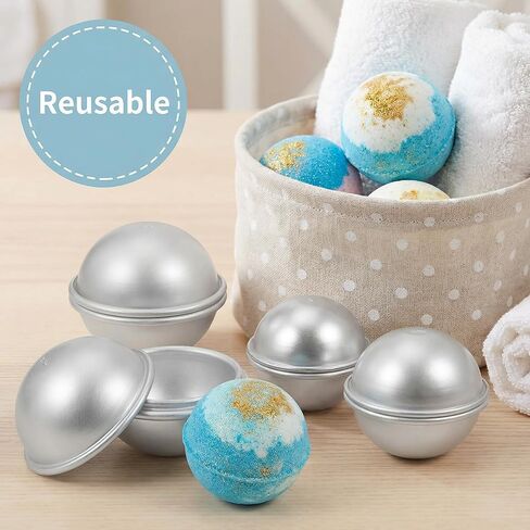 Tofficu 4 Pairs Diameter Metal Bath Bomb Molds, 1.77+2.16+2.55+3.14 Inch Bath Bomb Press Mold Making Kit for Crafts Making in Saudi Arabia