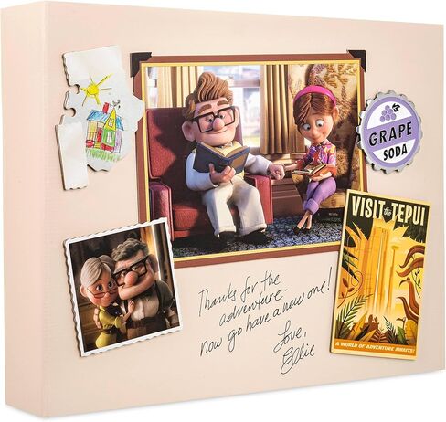 ألبوم صور Carl & Ellie الرسمي من متجر ديزني، Pixar's Up، ارتفاع 23.5 سم × عرض 30 سم، كتاب مقيد بحلقة، يحمل 50 ورقة / 100 صورة in Kuwait
