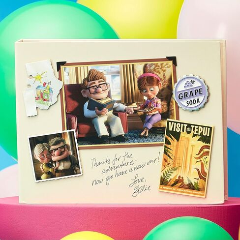 ألبوم صور Carl & Ellie الرسمي من متجر ديزني، Pixar's Up، ارتفاع 23.5 سم × عرض 30 سم، كتاب مقيد بحلقة، يحمل 50 ورقة / 100 صورة in Kuwait