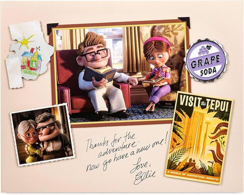 ألبوم صور Carl & Ellie الرسمي من متجر ديزني، Pixar's Up، ارتفاع 23.5 سم × عرض 30 سم، كتاب مقيد بحلقة، يحمل 50 ورقة / 100 صورة in Kuwait