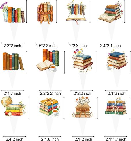 Book Themed Cupcake Toppers Vintage Books Party Decorations 48Pcs Book Club Cupcake Picks Books Birthday Cake Decoration for Reading Story Library Baby Shower Supplies in Saudi Arabia