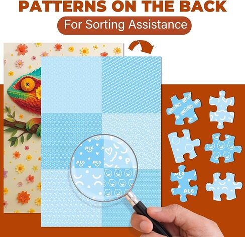 BenBen Puzzles for Adults 500 Pieces, Floral Chameleon Jigsaw Puzzles, Challenging Animal Puzzle for Family Game Night, Home Décor in Saudi Arabia