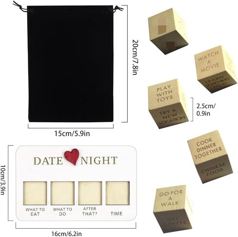 Date Night Dice for Couples,Fun Night Decision Dice,Dating Food Decision Dices, Date Ideas,Romantic Wooden Couple Dating Fun dice,Gifts for Boyfriend-Girlfriend-Husband-Wife in Saudi Arabia