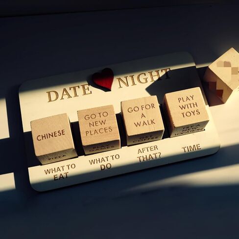 Date Night Dice for Couples,Fun Night Decision Dice,Dating Food Decision Dices, Date Ideas,Romantic Wooden Couple Dating Fun dice,Gifts for Boyfriend-Girlfriend-Husband-Wife in Saudi Arabia