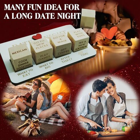Date Night Dice for Couples,Fun Night Decision Dice,Dating Food Decision Dices, Date Ideas,Romantic Wooden Couple Dating Fun dice,Gifts for Boyfriend-Girlfriend-Husband-Wife in Saudi Arabia