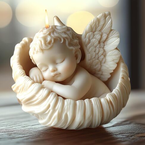 Angle Candle Soap Mold, Baby Shower Silicone Molds for Fondant Chocolate Cake Dessert, 3D Unique Angle Shell Mold for DIY Epoxy Resin Concrete Candle Soap Wax Art Craft Car Freshie Home Decor in Saudi Arabia