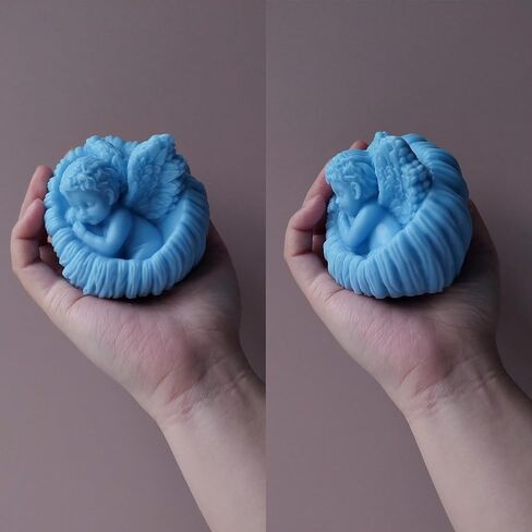 Angle Candle Soap Mold, Baby Shower Silicone Molds for Fondant Chocolate Cake Dessert, 3D Unique Angle Shell Mold for DIY Epoxy Resin Concrete Candle Soap Wax Art Craft Car Freshie Home Decor in Saudi Arabia