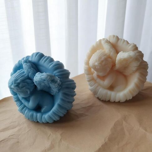 Angle Candle Soap Mold, Baby Shower Silicone Molds for Fondant Chocolate Cake Dessert, 3D Unique Angle Shell Mold for DIY Epoxy Resin Concrete Candle Soap Wax Art Craft Car Freshie Home Decor in Saudi Arabia