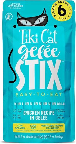 Tiki Cat Stix Gelee Wet Cat Treats, Chicken, 3 oz. Pouch (12 Count) in Saudi Arabia