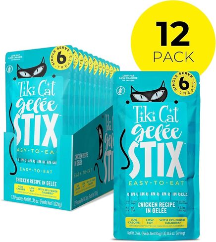 Tiki Cat Stix Gelee Wet Cat Treats, Chicken, 3 oz. Pouch (12 Count) in Saudi Arabia
