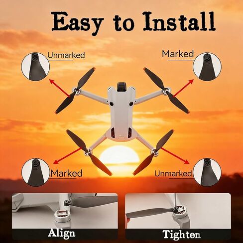 8 قطع مراوح منخفضة الضوضاء سريعة الفك لمراوح DJI Mini 4 Pro، طقم بديل كامل مع براغي ومفك براغي، طيران ثابت وقطع غيار سهلة التركيب in Kuwait