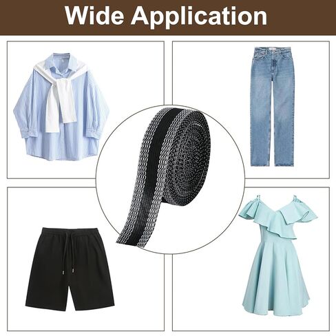 Hemming Tape for Pants 2 Rolls Adhesive 1 Inch Wide 5.5 Yards Long No Sew Hemming Tape Permanent Washable Fabric for Trousers, Easy to Use, 1 White 1 Black in Kuwait