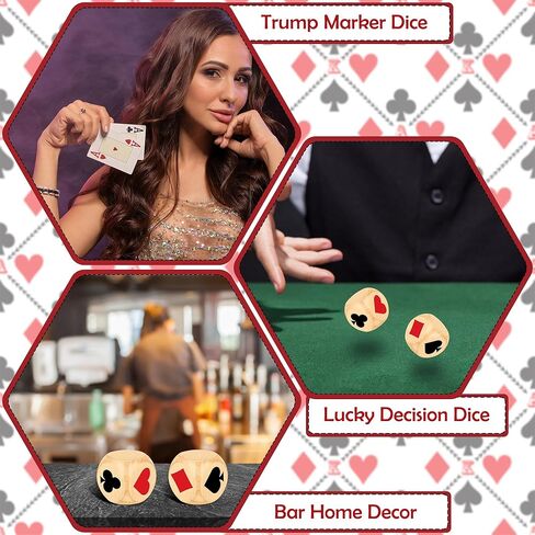 AHIER 1.57 Inch Large Euchre Trump Marker Dice Kit- 2 PCS Wooden Euchre Cube Indicator & Cards with Storage Bag and Manual for Euchre Players & Bridge Playing Card Lovers in Saudi Arabia