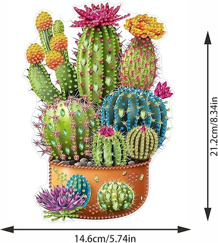 STGLCR Cactus Diamond Painting Kits for Adults Beginners, 5D Full Drill Succulents Crystal Art Ornament, DIY Plant Diamond Art Hanging Kit for Home Office Decor, DIY Craft Gift Set with Tools in Saudi Arabia