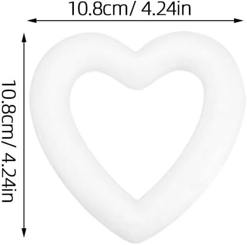 Pcs Heart Shaped Foam Wreath Foam Hearts for DIY Crafts Valentines Anniversary Wedding Party Decorations 4.33 Inches in Saudi Arabia