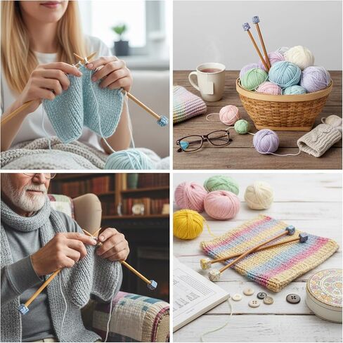 Ouligay 8 PCS Knitting Needle Stoppers Silicone Knitting Needle Point Protectors, Hexagon Stitch Stoppers, Colorful Knittings Needles Caps for Sewing Quilting Crocheting Hand DIY Art Project in Saudi Arabia