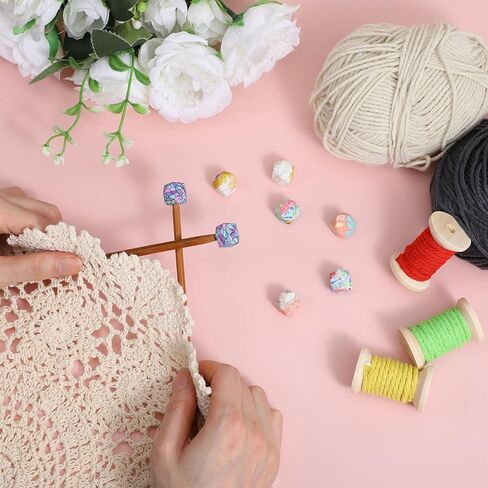 Ouligay 8 PCS Knitting Needle Stoppers Silicone Knitting Needle Point Protectors, Hexagon Stitch Stoppers, Colorful Knittings Needles Caps for Sewing Quilting Crocheting Hand DIY Art Project in Saudi Arabia