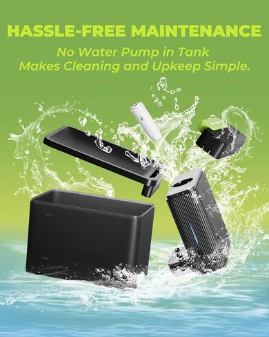 موزع مياه أوتوماتيكي للشرب النظيف الحقيقي مع تقنية الترشيح الفائق، 316 صينية من الفولاذ المقاوم للصدأ وخالية من مادة BPA، وعاء سعة 3.3 لتر/112 أونصة، نافورة ذات وضعين للقطط/الكلاب المتوسطة/الحيوانات الأليفة (أسود، 3 فائق التوهج) in Kuwait