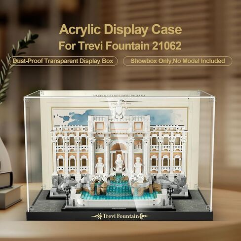 Acrylic Display Case for Lego Trevi Fountain (ONLY Box, NOT Model) Clear Dustproof Display Box Compatible with Lego 21062 Model Set in Kuwait