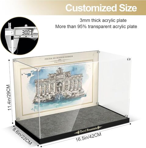 Acrylic Display Case for Lego Trevi Fountain (ONLY Box, NOT Model) Clear Dustproof Display Box Compatible with Lego 21062 Model Set in Kuwait
