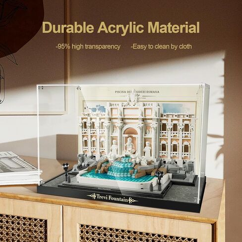 Acrylic Display Case for Lego Trevi Fountain (ONLY Box, NOT Model) Clear Dustproof Display Box Compatible with Lego 21062 Model Set in Kuwait