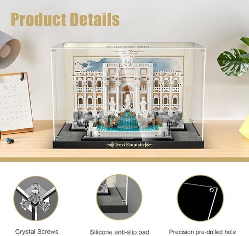 Acrylic Display Case for Lego Trevi Fountain (ONLY Box, NOT Model) Clear Dustproof Display Box Compatible with Lego 21062 Model Set in Kuwait