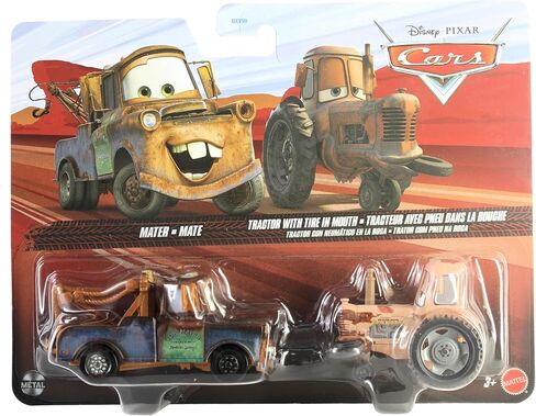 Mattel Disney Cars 2025 1:55 Scale 2-Pack Mater and Tractor with Tire in Mouth in Saudi Arabia