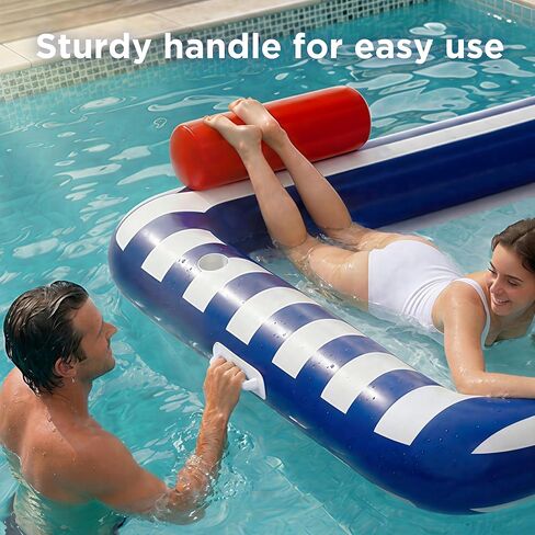 Funscape Large Inflatable Pool Floats, Water Floating Hammock Tanning Pool Lounger for Adult, 76" x 67" Sun Bathing Tan Bed, Swimming Water Raft Floatie W/Mesh Mat, Summer Beach Lake Party Gift Blue in Saudi Arabia