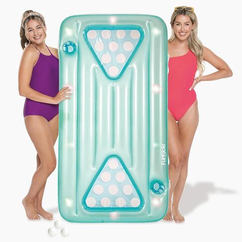 لعبة مكابي آرت جلو بونج - لعبة حمام سباحة أكوا بونج قابلة للنفخ مع أضواء LED متغيرة الألوان، صمام سهل الإمساك، أداة نفخ الهواء، حاملات مشروبات - للبالغين من عمر 14 عامًا فما فوق in Kuwait