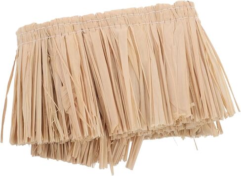 شرابات الرافية الطبيعية المصنوعة يدويًا من القش لتزيين المنزل بنفسك إكسسوارات أزياء هاواي للتعليق على الحائط in Kuwait