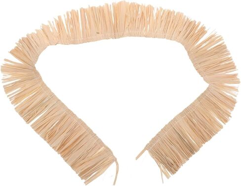 شرابات الرافية الطبيعية المصنوعة يدويًا من القش لتزيين المنزل بنفسك إكسسوارات أزياء هاواي للتعليق على الحائط in Kuwait