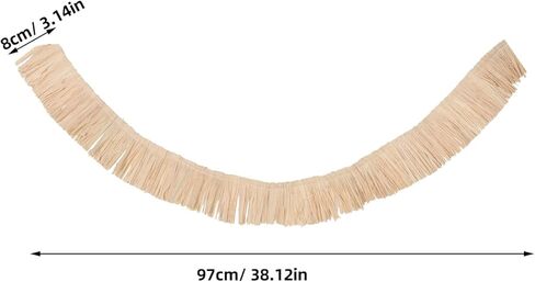 شرابات الرافية الطبيعية المصنوعة يدويًا من القش لتزيين المنزل بنفسك إكسسوارات أزياء هاواي للتعليق على الحائط in Kuwait