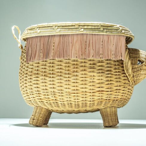 شرابات الرافية الطبيعية المصنوعة يدويًا من القش لتزيين المنزل بنفسك إكسسوارات أزياء هاواي للتعليق على الحائط in Kuwait